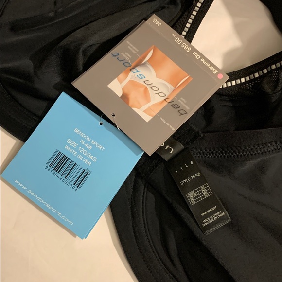 Benson Black Sports Bra NWT size 34G adjustable - Picture 13 of 15